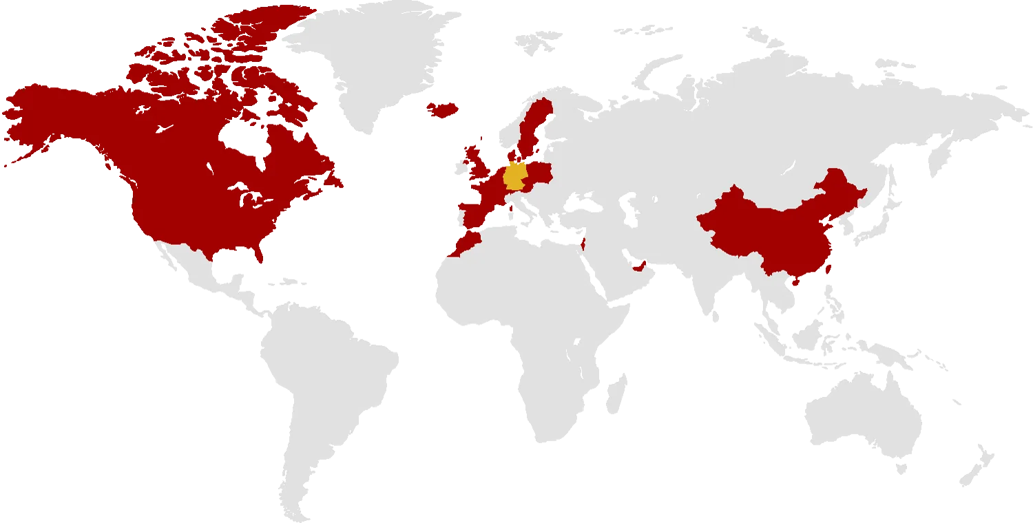 Weltweite Einsätze von Digital Media Services in Europa, Nordamerika und Asien