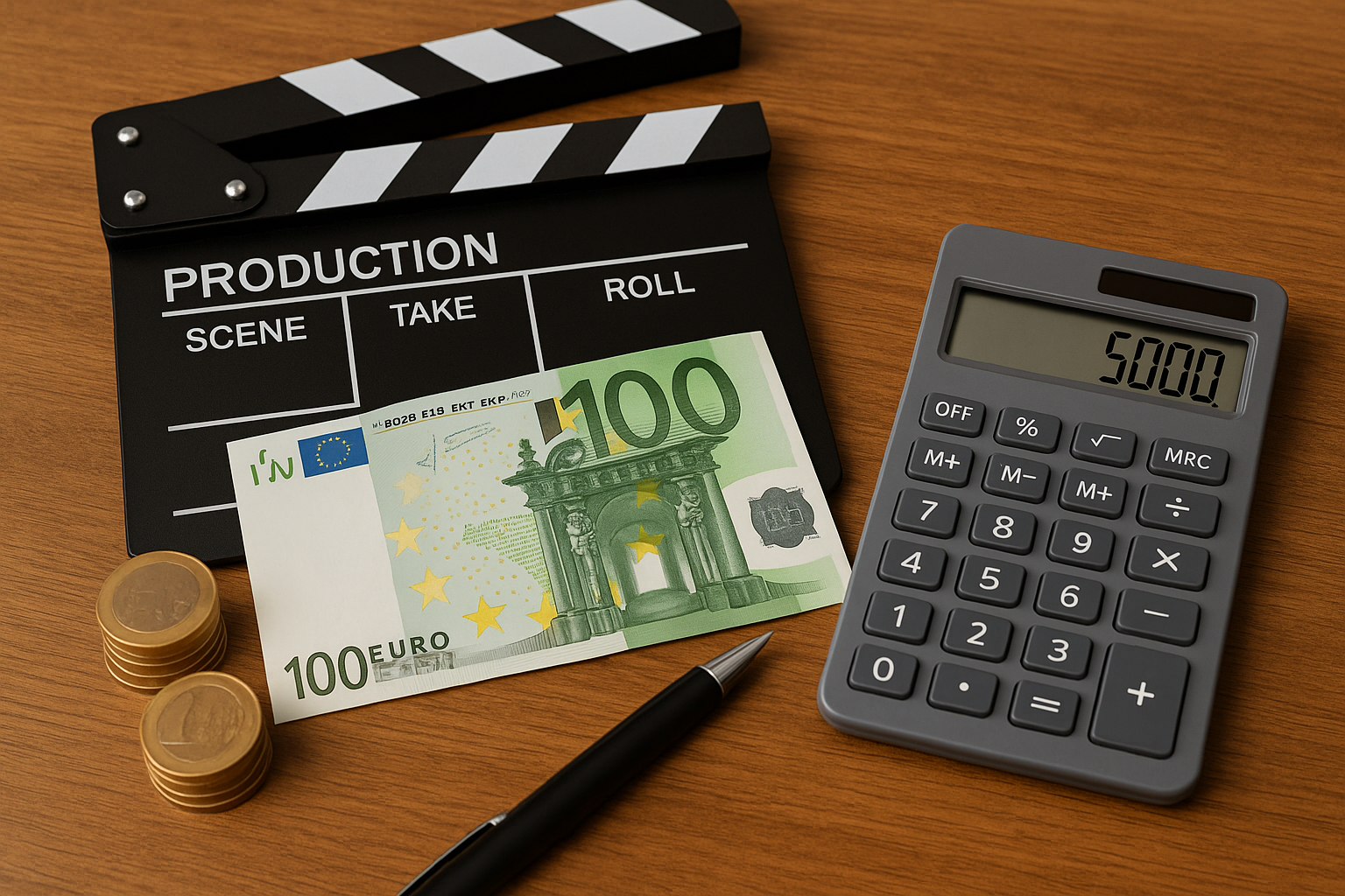 Budgetplanung mit Notiz und Geldscheinen