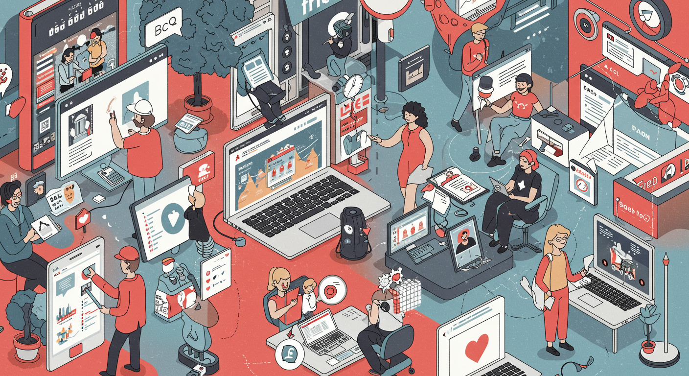 Illustration zu Teamarbeit und Content-Planung